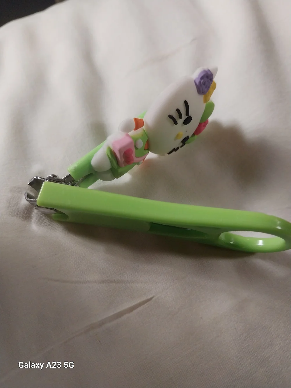 Cute White Kitty Silicone Nail Clippers with Loop For Keychain Or Bag Charm